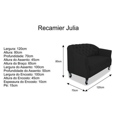 Namoradeira Julia A02 Corano - Amarena Móveis Cor Preto