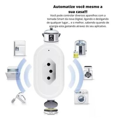 Tomada Inteligente Wi-Fi Temporizador Monitor de Consumo Controle APP Alexa Google Assistant