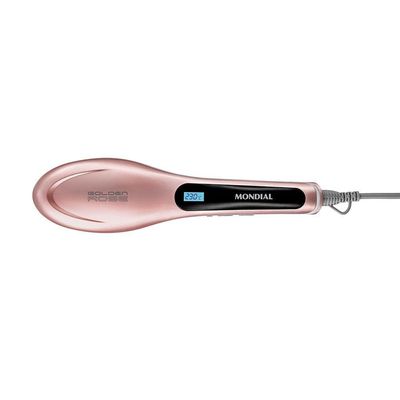 Escova Alisadora Mondial Ea-02 Biv Golden Rose Bivolt