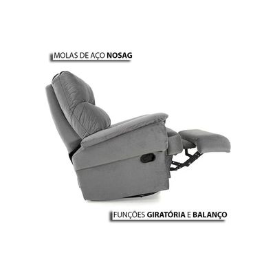Poltrona do Papai Reclinável MH 1217 Two Way c/ Massagem Suede Bege - Herval