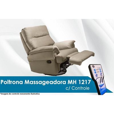 Poltrona do Papai Reclinável MH 1217 Two Way c/ Massagem Suede Bege - Herval