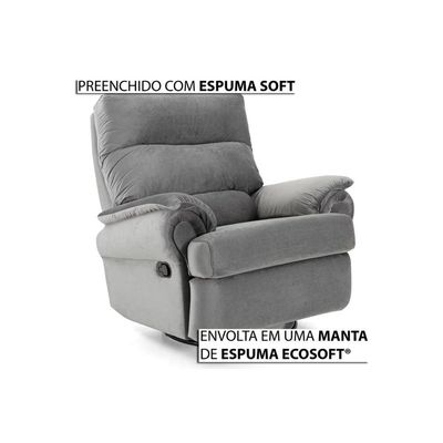 Poltrona do Papai Reclinável MH 1217 Two Way c/ Massagem Suede Marrom - Herval