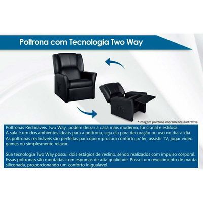 Poltrona do Papai Reclinável MH 1217 Two Way c/ Massagem Suede Marrom - Herval