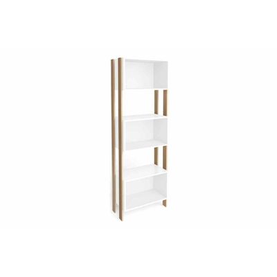 Estante Livreiro Solteiro RT3093 c/ 3 Nichos Rustico/Branco - Movelbento