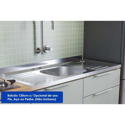 Armário de Cozinha Modulado Completa Marquesa 4 Peças Nature/Verde - Nesher