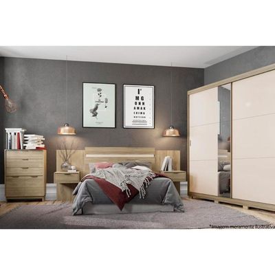 Cômoda Juvenil 1112 c/ 2 Portas e 3 Gavetas Freijo - Carraro