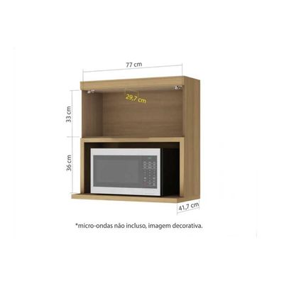 Armário de Cozinha Modulado Marquesa c/ 1 Porta c/ nicho para Microondas 80cm Nature/Verde - Nesher