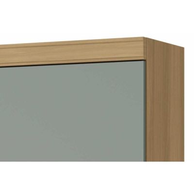 Armário de Cozinha Modulado Marquesa c/ 1 Porta c/ nicho para Microondas 80cm Nature/Verde - Nesher