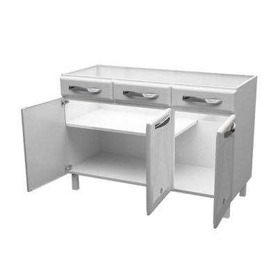 Módulo Cozinha Telasul Star New Balcão 3 Portas e 3 Gavetas 120cm Branco/Preto