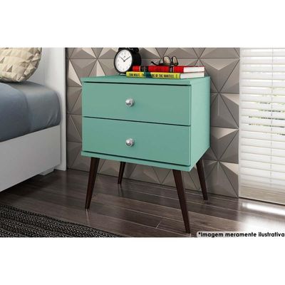 Mesa Cabeceira Infantil RT 3032 c/ 2 Gavetas Oliva - Movelbento