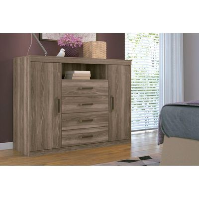 Cômoda Casal Master c/ 2 Portas 1 Nicho e 4 Gavetas Jatoba - Santos Andirá