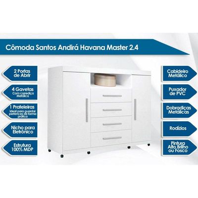 Cômoda Infantil Master c/ 2 Portas 1 Nicho e 4 Gavetas Jatoba - Santos Andirá