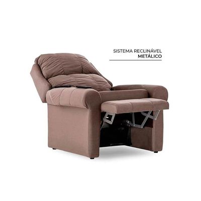 Poltrona do Papai Reclinável MH 1216 Two Way c/ Massagem Suede Cinza - Herval