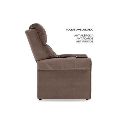 Poltrona do Papai Reclinável MH 1216 Two Way c/ Massagem Courano Preto - Herval