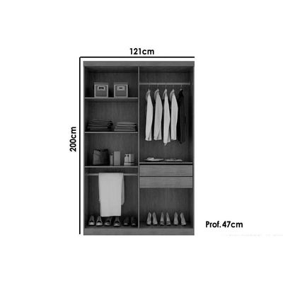 Guarda Roupa 4 Portas Hawaii e 2 Gavetas c/ Pés Naturale - Rufato