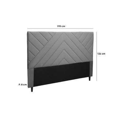 Painel de Cama Box Estofada King Sky Plus Chumbo - Simbal