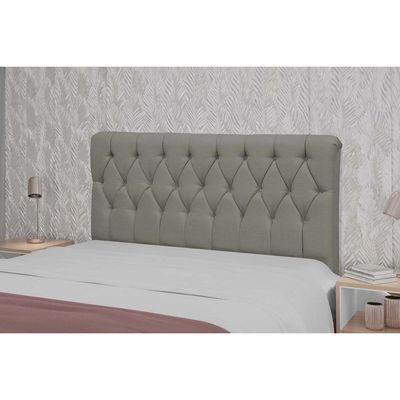 Painel de Cama Box Estofada Cabeceira Viena Plus Queen 160 Veludo Cinza - Simbal