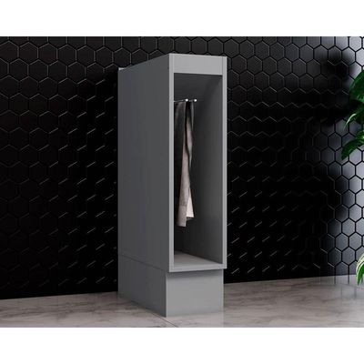 Balcão de Cozinha Modulado Americana c/ Porta Toalha s/ Tampo 20cm Cinza - Henn
