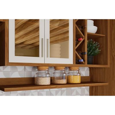 Multiuso de Cozinha Prateleira Tempranillo 120cm Amendoa/Off White - Ronipa
