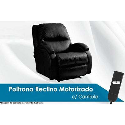 Poltrona Reclinável p/ Sala Divino Urbany Zero Wall Motorizada Giro e Balanço Courano Preto - Probel