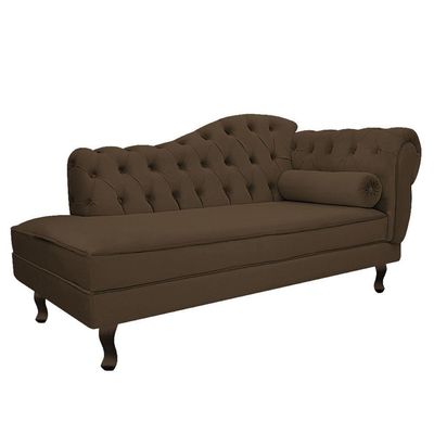 Kit Diva Recamier Diana 185Cm Lado Esquerdo E 01 Poltrona Classic Suede - Amarena Móveis Marrom