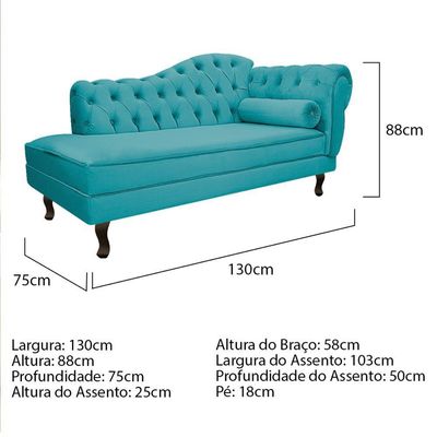 Kit Diva Diana 130Cm Lado Esquerdo E 02 Poltronas Julia Suede - Amarena Móveis Azul Turquesa