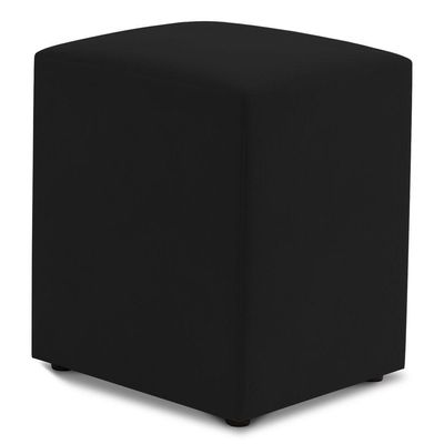 Kit 02 Puffs Decorativos Sala De Estar Quadrado 36x47cm Suede Preto - Desk Design