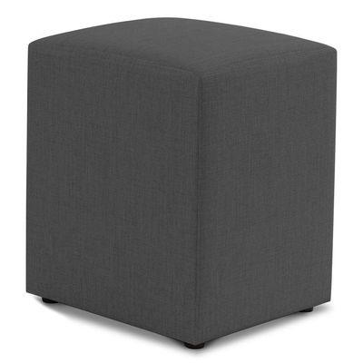 Kit 02 Puffs Decorativos Sala De Estar Quadrado 36x47cm Linho Cinza - Desk Design