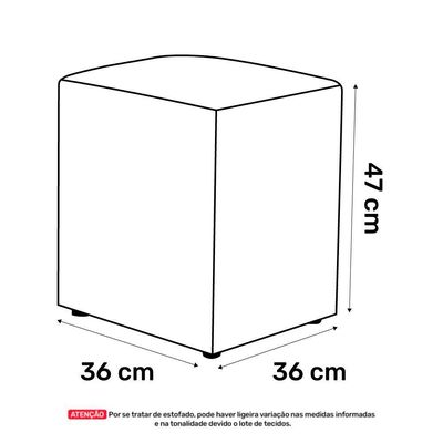 Kit 02 Puffs Decorativos Sala De Estar Quadrado 36x47cm Suede Bege - Desk Design
