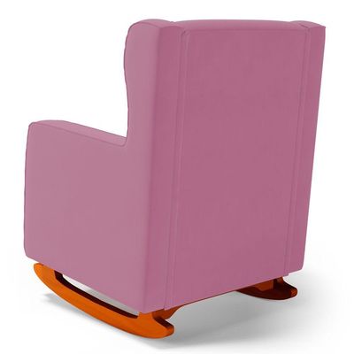 Poltrona De Amamentação E Descanso Zoe Com Base Balanço Suede Rosa - Desk Design
