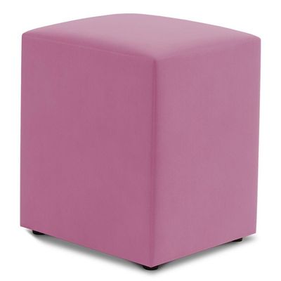 Kit 02 Puffs Decorativos Sala De Estar Quadrado 36x47cm Suede Rosa - Desk Design