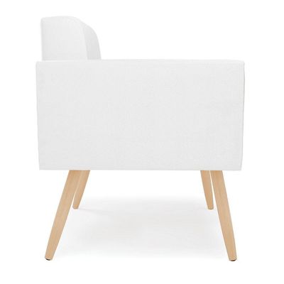 Poltrona Elisa Corino Pés Palito Natural - D'rossi Cor Branco