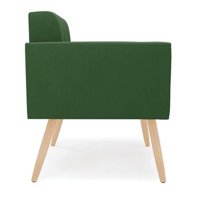 Poltrona Elisa Suede Pés Palito Natural - D'rossi Cor Verde