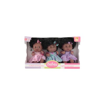Boneca Bee Toys Babies Expressões Trigêmeas Black UNICA