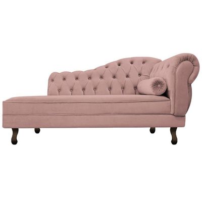 Kit Diva Recamier Diana 130Cm Lado Esquerdo E 02 Poltronas Classic Linho Rosê