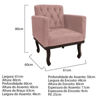 Kit Diva Recamier Diana 130Cm Lado Esquerdo E 02 Poltronas Classic Linho Rosê