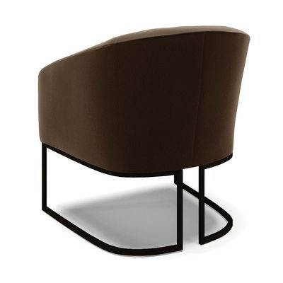 Poltrona Stella Suede Marrom Base Industrial Preto - D'Rossi