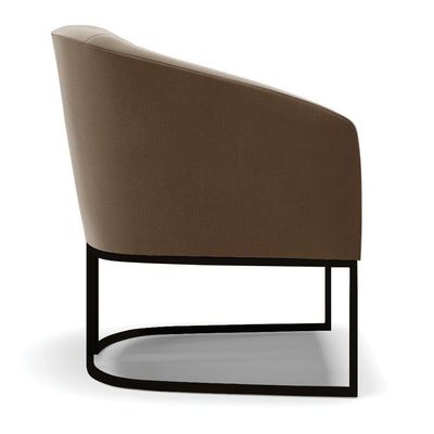 Poltrona Stella Suede Marrom Base Industrial Preto - D'Rossi