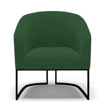 Kit 2 Poltronas Stella Veludo Verde Base Industrial Preto - D'Rossi