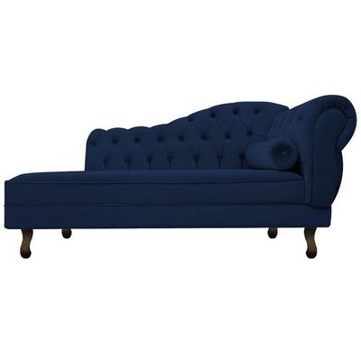 Kit Diva Recamier Diana 140Cm Lado Esquerdo E 02 Poltronas Classic Suede Azul Turquesa