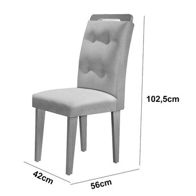 Mesa Olímpia 120cm Mdf Canto Reto Com 4 Cadeiras Carol