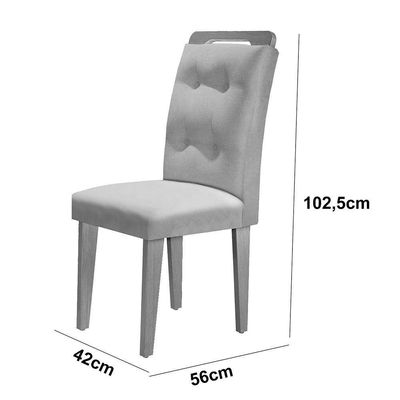 Mesa Olímpia 120cm Mdf Canto Reto Com 4 Cadeiras Carol
