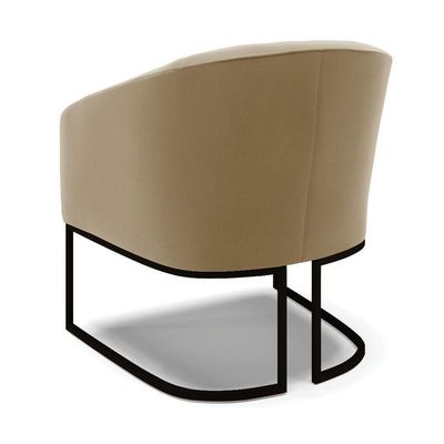 Kit 2 Poltronas Stella Suede Base Industrial Preto - D'Rossi Cor Marrom Rato