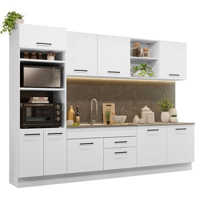 Armário De Cozinha Completa 310cm Branco Agata Madesa 02 Branco
