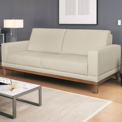 Sofa 3 Lugares 200 Cm Crons Linho Cru Vazzano Cru