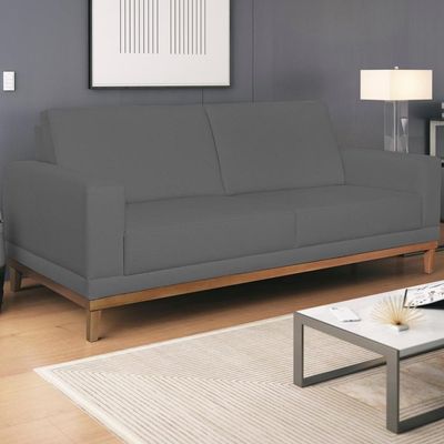 Sofa 2 Lugares 145 Cm Crons Suede Cinza Vazzano Cinza