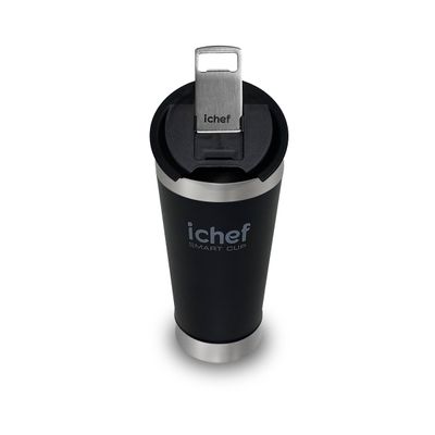 Copo Térmico Polishop Ichef Com Tampa Smart Cup 600 ml | Preto