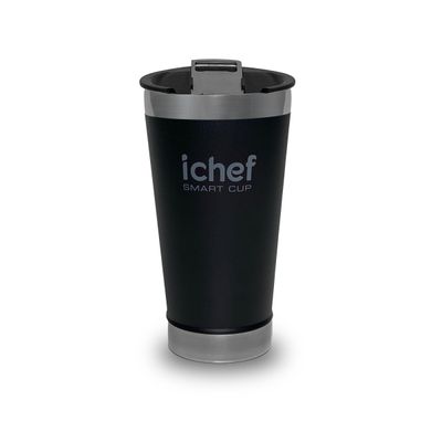 Copo Térmico Polishop Ichef Com Tampa Smart Cup 600 ml | Preto