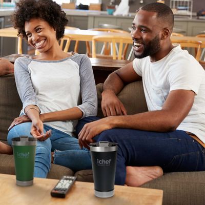 Copo Térmico Polishop Ichef Com Tampa Smart Cup 600 ml | Preto