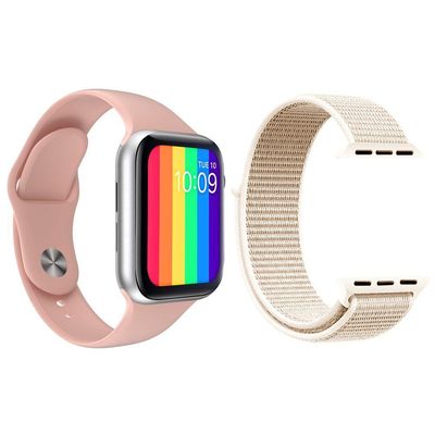 Kit Smartwatch W26 Rosa Android Ios+Pulseira Rosa Vintage